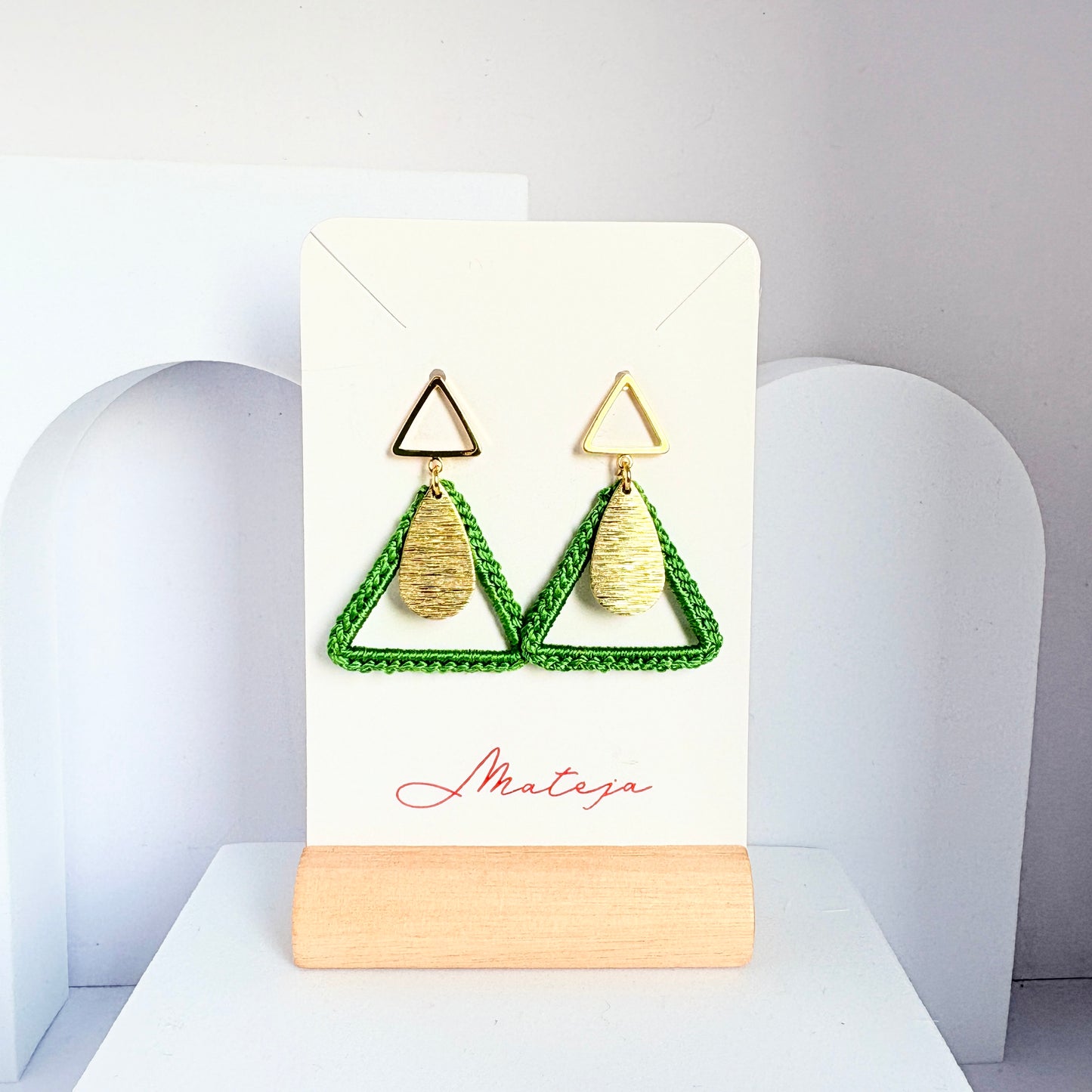Verdant Angles Earrings 🌿✨