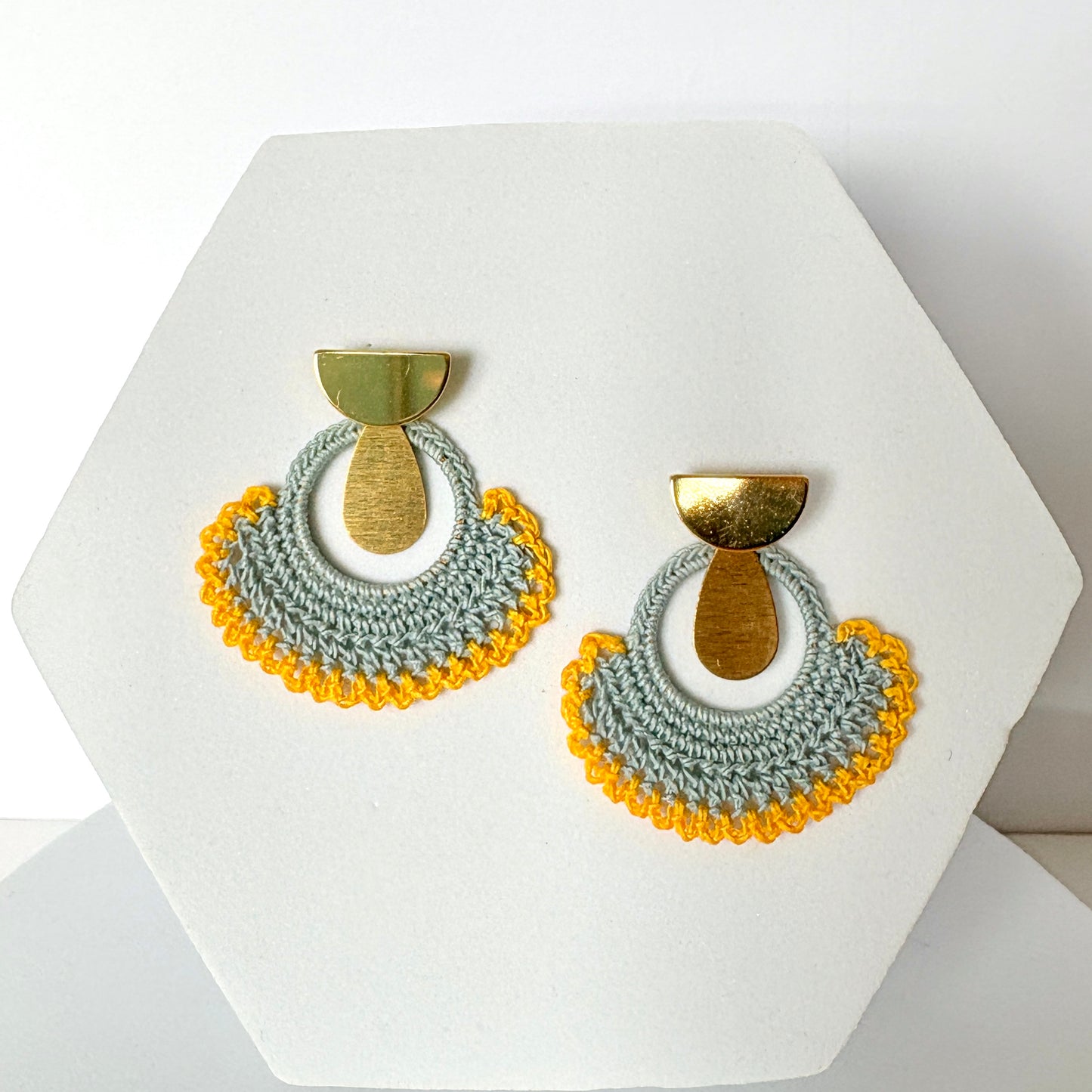 Solstice Fan Earrings ☀️🌼 🔷✨