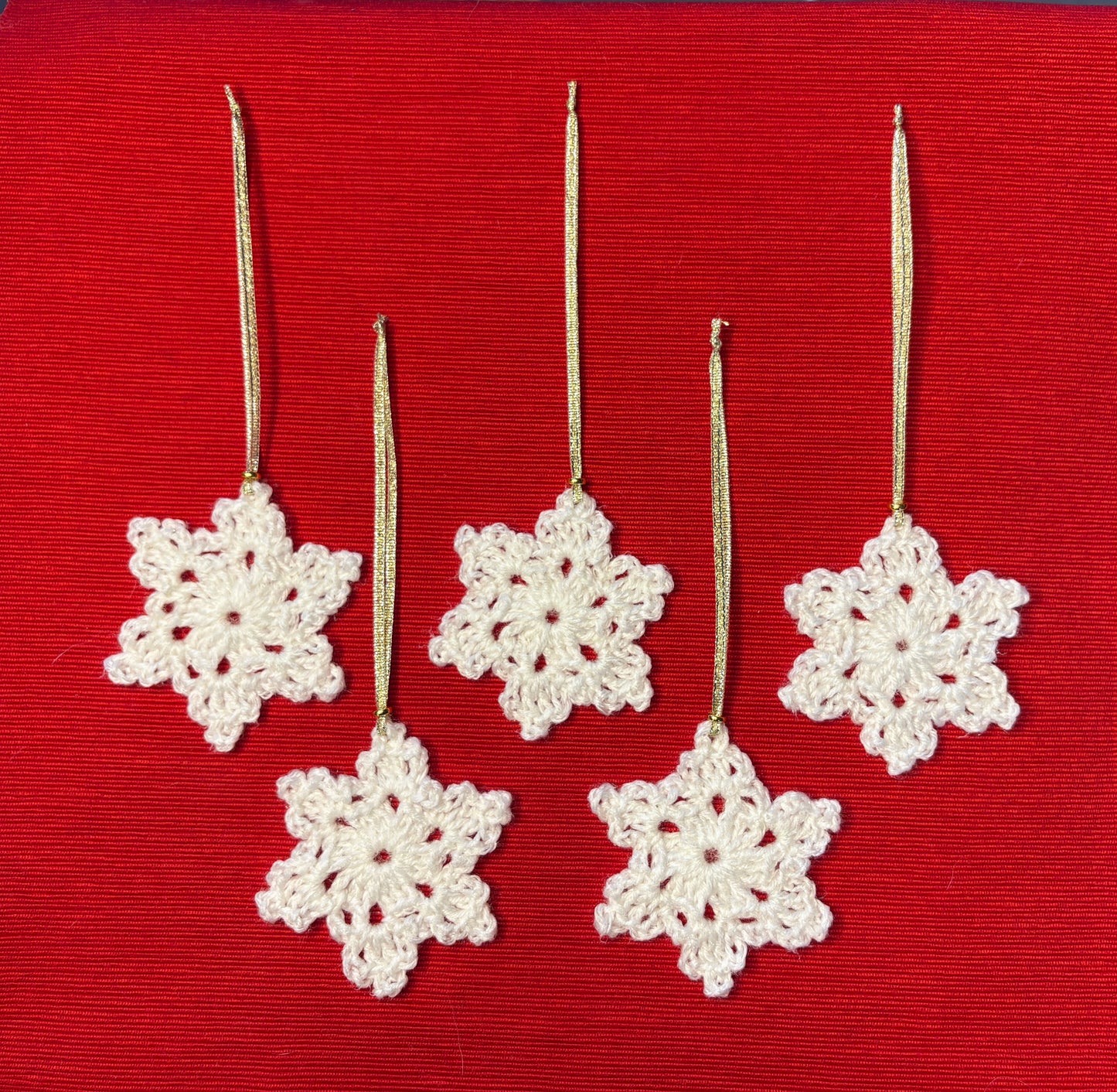 Bundle of 5 Snowflake Ornaments