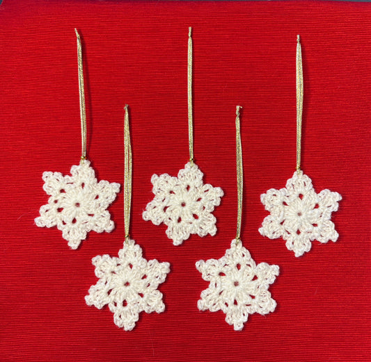 Bundle of 5 Snowflake Ornaments